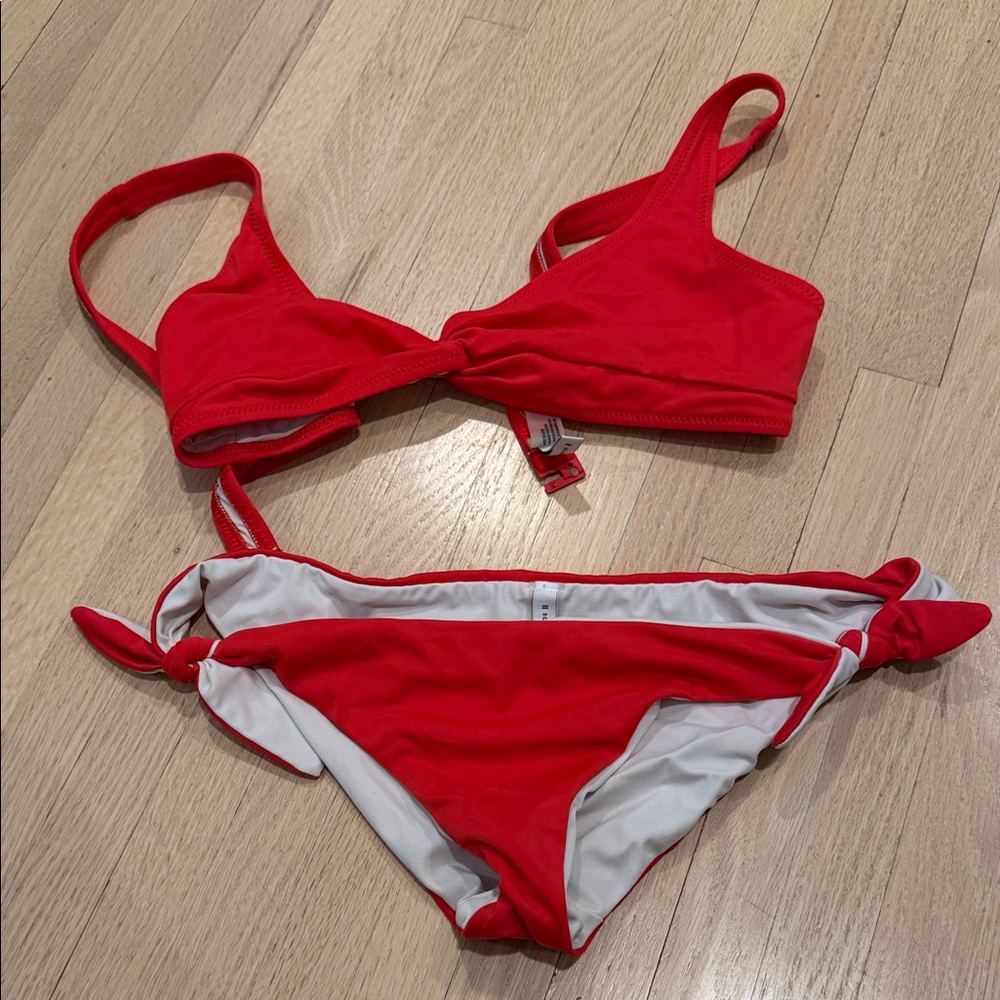 SOLID & STRIPED Vibrant Red Bikini